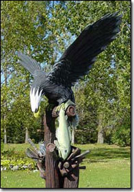 Eagle carved by James